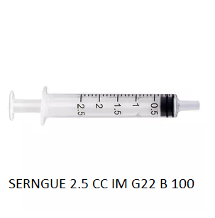 SERINGUE JETABLE 2.5CC G25 SOUS CUTANEE